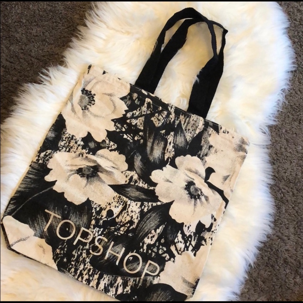 TopShop Floral Canvas Tote Bag